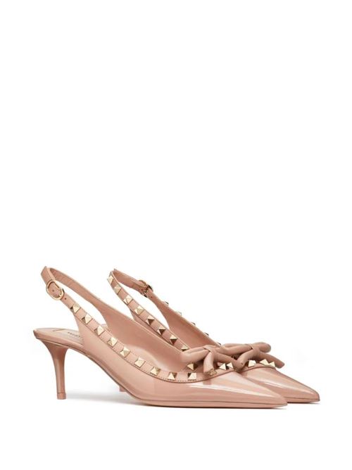 blush beige calf leather patent finish signature Valentino Garavani | 4W2S0IB8TZEGF9